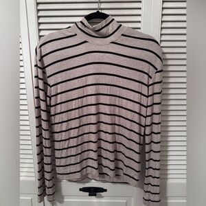 Citizens Of Humanity Grey and Black Striped Turtleneck